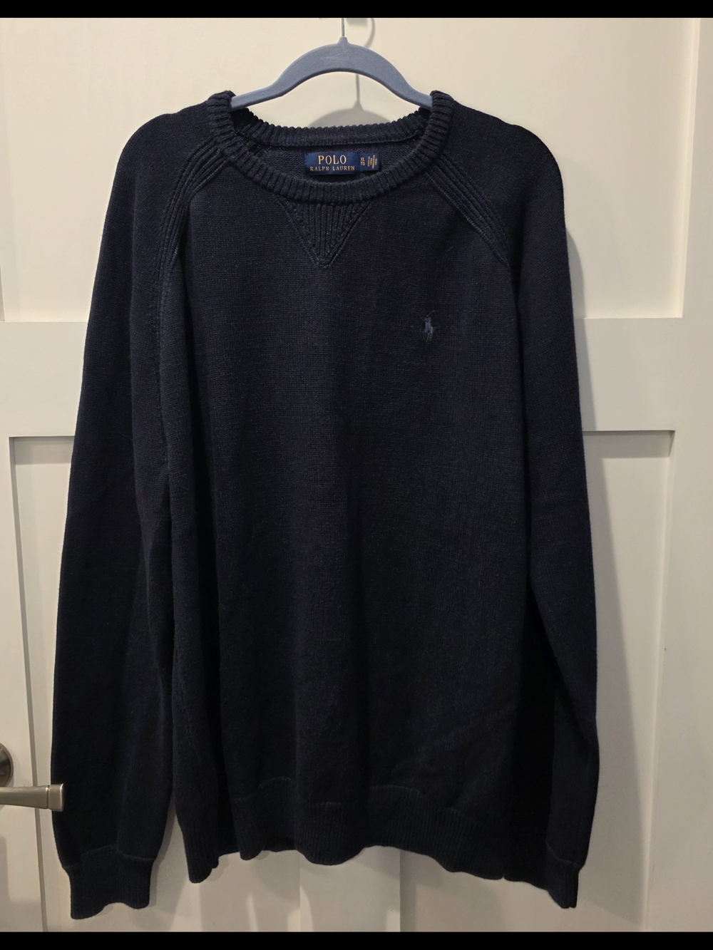 Polo Ralph Lauren Mens Crew Neck Navy Blue Pullover Sweater XL Preppy
